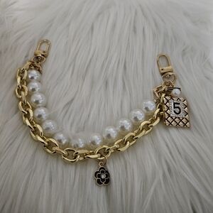 NEW Gold and Pearl Bag Charm